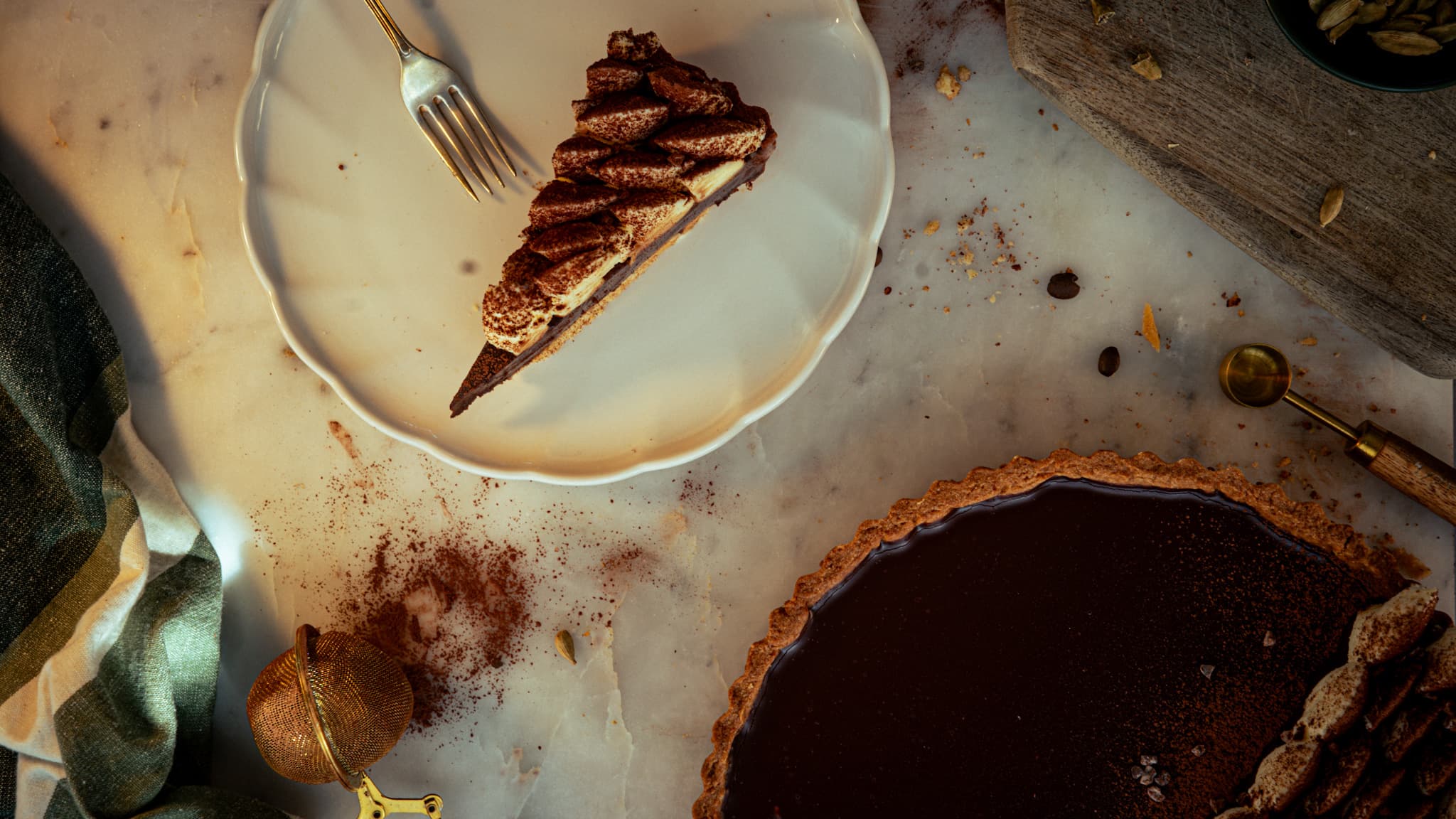 Coffee and Cardamom Ganache Tart