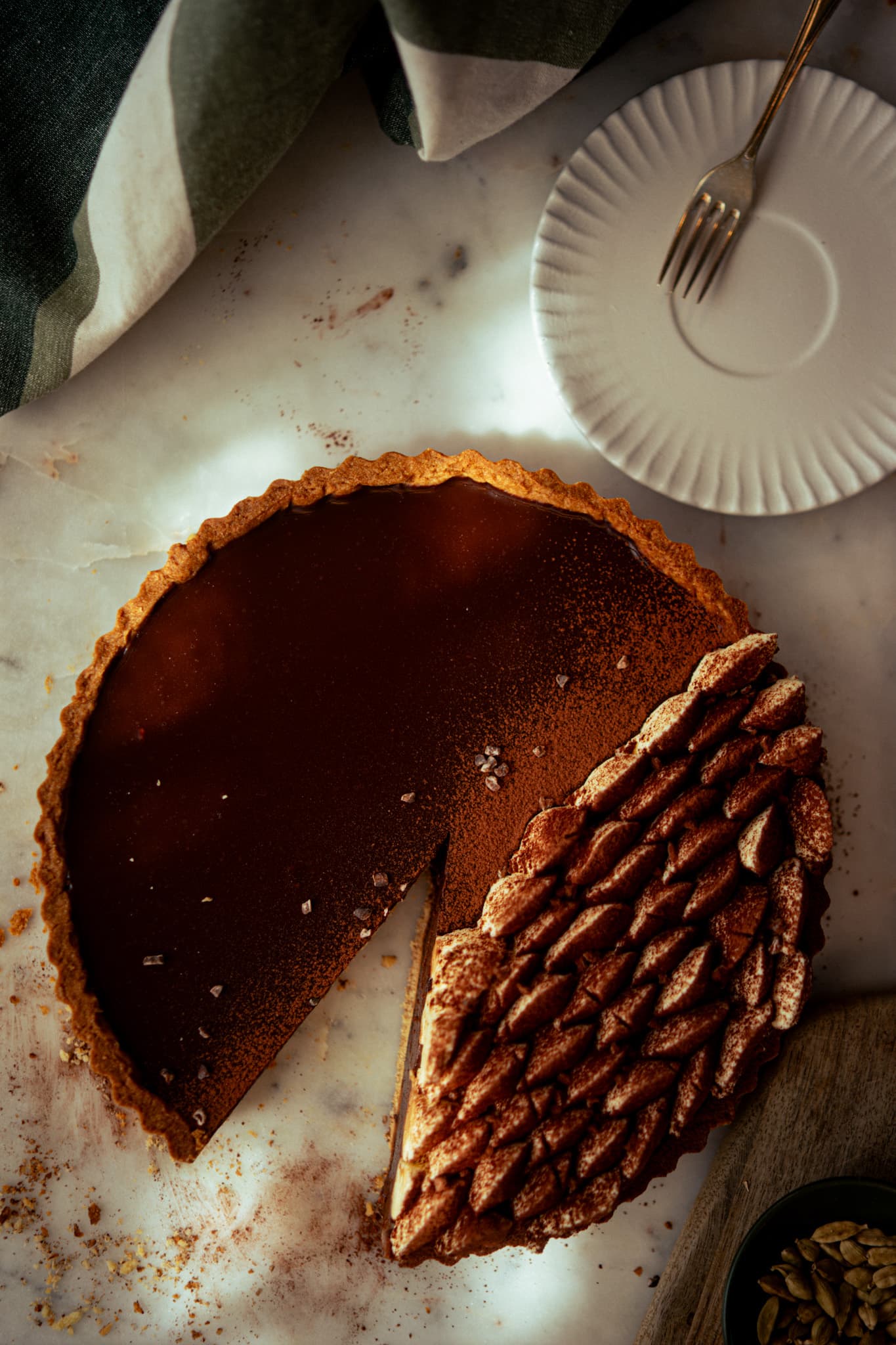 Coffee and Cardamom Ganache Tart